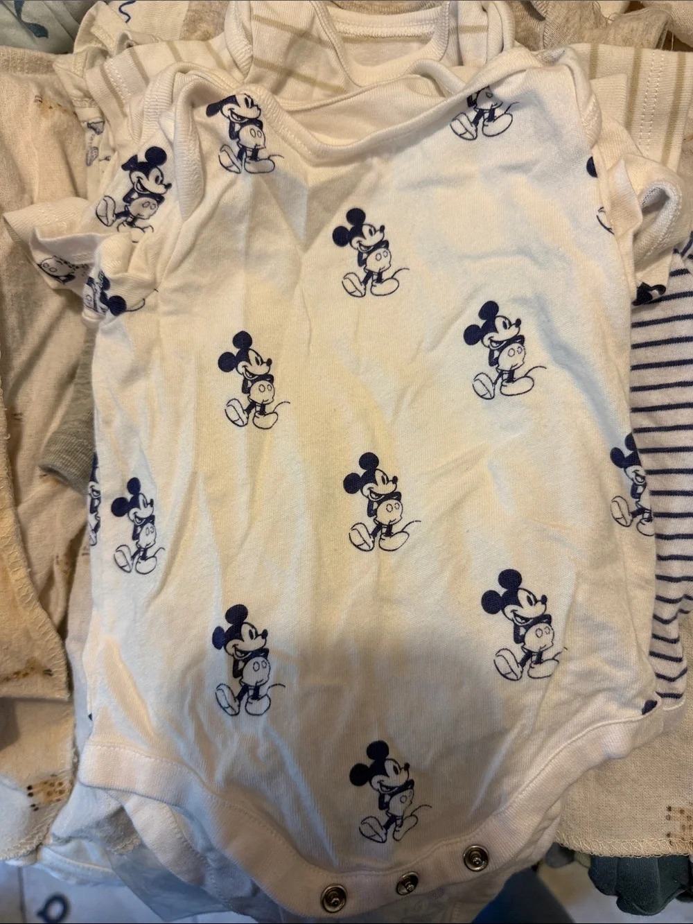 GAP Light Blue Mickey Mouse One-Piece Bodysuit